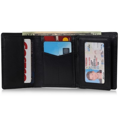 Alpine Swiss RFID Mens Theo OVERSIZED Trifold Wallet Deluxe Capacity With Divided Bill Section Camden Collection Comes in a Gift Box