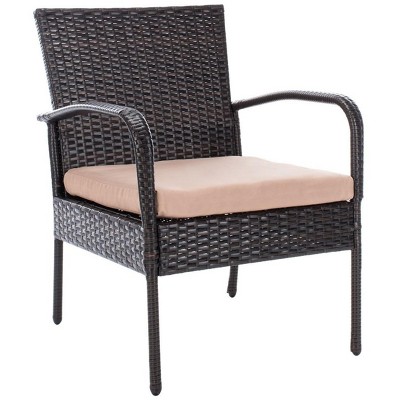 Natural Beige Wicker Outdoor Patio 3 Piece Chat Set