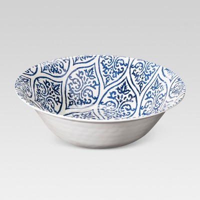 Plastic Geometric Serving Bowl 96oz Blue/White - Threshold™