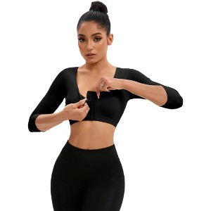 INSPIRE CHIC Women's Front Hook Compression Sleeves Slimming Wirefree Bra Tube Body Shapers - 1 of 4