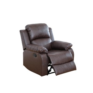 MAYEERTY Power Recliner Chair, Breathable Leather Electric Reclining Chair with Adjustable Backrest for Living Room, Brown - 1 of 4