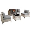 XIZZI 5PCS Furniture Set, Rattan Modular Sectional Sofa, Outside Coversation Set with Solar Coffee Table for Porch Balcony Backyard Poolside - 2 of 4