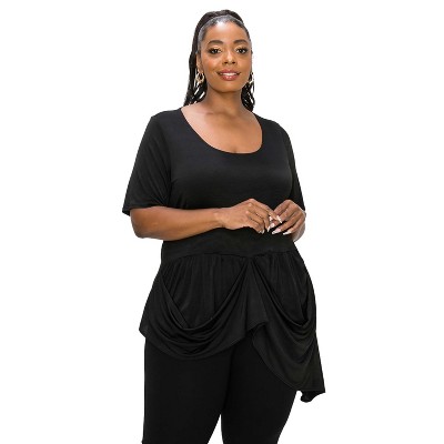 L I V D Women's Draped Peplum Top