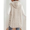 Women's Plush Quilted Vest Hoodie Sleeveless Longline Puffer Gilet with Side Buttons - 3 of 3