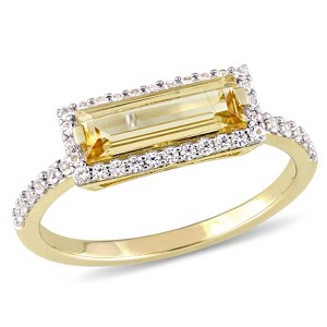 EVERLY JEWELRY |Yellow Plated Sterling Silver 1.54 CT TGW Citrine White Sapphire Fashion Ring - 1 of 4