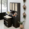 Kitchen Pantry Storage Cabinet with Removable Cart, Microwave Stand, Buffet Hutch with Adjustable Shelves and Rattan Doors for Dining Room - 3 of 4