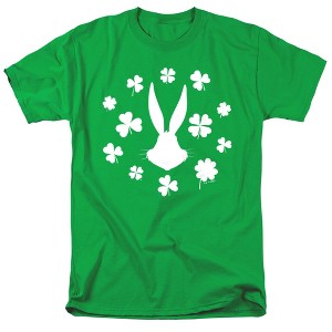 Men's Looney Tunes Bugs Bunny St. Patrick's Clover Silhouette T-Shirt - 1 of 4