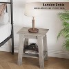 coucheta End Table, Small Side Table, Nightstand with 2 Tier Storage Shelf, Set of 2 Narrow Side Table for Living Room, Entryway,Farmhouse - 3 of 4