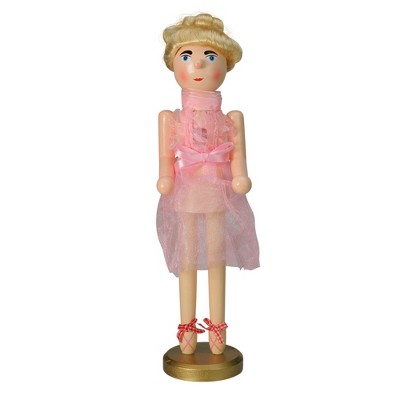 Northlight 15.5" Pink Wooden Blonde Ballerina Tutu Christmas Nutcracker