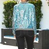 Anna-Kaci Sequin Bright Color Vasity Bomber Zip-Up Stripe Cuff Jacket - 3 of 4