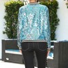 Anna-Kaci Sequin Bright Color Vasity Bomber Zip-Up Stripe Cuff Jacket - image 3 of 4