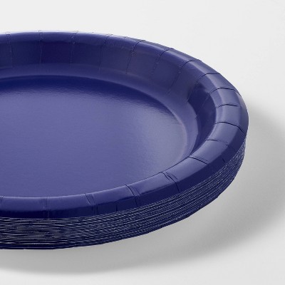 20ct 8.5&#34; Disposable Dinner Plates Navy Blue - Spritz&#8482;