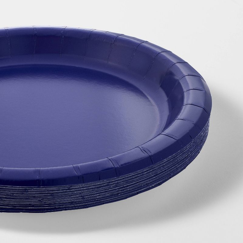 20ct 8.5&#34; Disposable Dinner Plates Navy Blue - Spritz&#8482;, 3 of 4