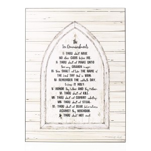 Dicksons Ten Commandments Shiplap White 12 x 16 Wood Decorative Wall Plaque - 1 of 3