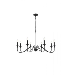 Elegant Lighting Rohan 8 light Matte Black Pendant - 1 of 4