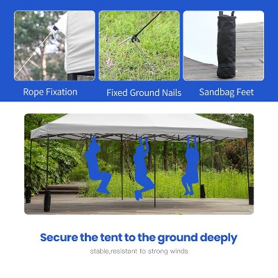 White Metal Rectangular Adjustable Pop-Up Canopy Tent