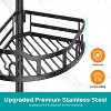 HAMITOR Corner Shower Caddy Tension Pole: Rustproof 4-Tier Bathroom Organizer Shelves for Bathtub Shampoo Storage Black - 4 of 4