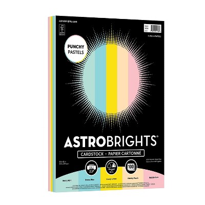 Astrobrights Punchy Pastels 65 lb. Colored Paper 8.5" x 11" Assorted Colors 100 Sheets/Pack 91786