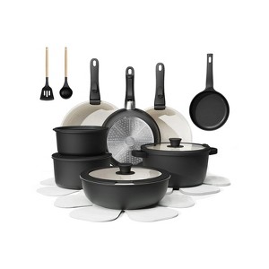 Itopfox 23-Piece Non Stick Ceramic Cookware Set with Removable Handles, Mini Egg Pan, Large Capacity, Oven & Induction Safe, Dishwasher Friendly - 1 of 4