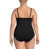 Lands' End Women's Chlorine Resistant V Neck One Piece Fauxkini Swimsuit - 2 of 4