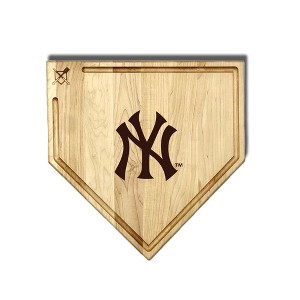 MLB 17-Inch Wooden Home Plate Cutting Board w/Trough, New York Yankees - 1 of 2