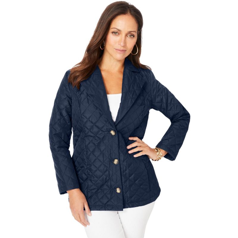 Jessica London Women's Plus Size Quilted Blazer, 1 of 2