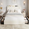 Bed Frame with Storage Headboard, Kids Bed Frame , Boucle Upholstered Platform Bed with Bookcase, No Box Spring Needed, Easy Assembly - 3 of 4