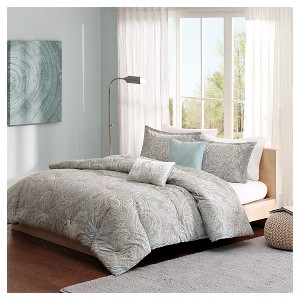 Dierdre Cotton Comforter Set (King/California King) 5-Piece - Blue