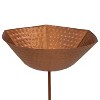 Sunnydaze Outdoor Staked Metal Bird Bath - Copper UV-Resistant Finish - 34.25" H - 4 of 4