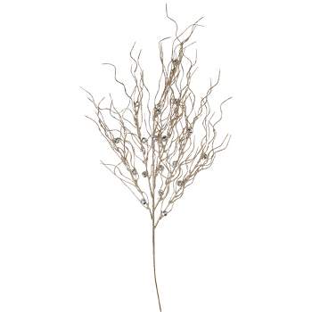 Northlight 36" Artificial Silver and Gold Glitter Drenched Christmas Twig Spray