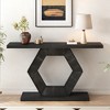 JUJABU Modern Entryway Table with a Unique Hollow Hexagon Leg Design and a Premium Fir Veneer Finish for Sophistication - 3 of 4
