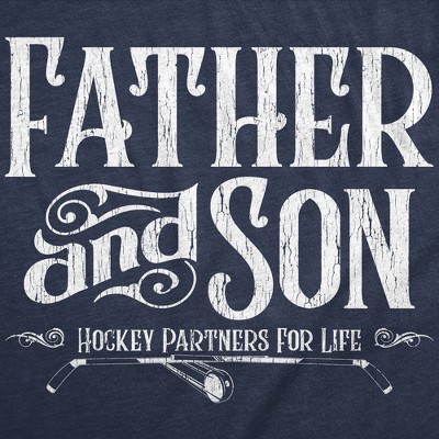 Мужские футболки Crazy Dog T-Shirts, Inc. Mens Funny T Shirts Father and Son Hockey Partners for Life Sarcastic Fathers Day Graphic Tee for Men - Crazy Dog Men's T Shirt Gift for Dad Navy XL — фото 2