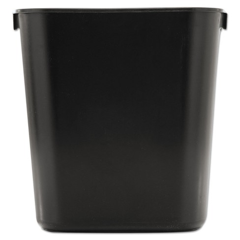 3 1/2 gal Black Rubbermaid Commercial 295500BK Deskside Plastic Wastebasket Rectangular