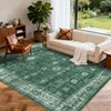 Area Rug Washable Printed Vintage Floral Non Slip Low Pile Rugs Soft Rubber Backed Indoor Bedroom Rugs for Laundry Room - 4 of 4