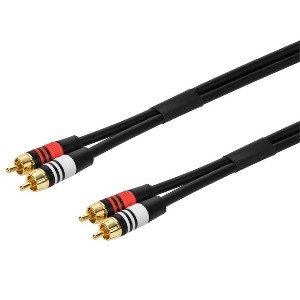 Monoprice Premium Two-Channel Audio Cable - 3 Feet - Black | 2 RCA Plug to 2 RCA Plug 22AWG, Male to Male - 1 of 4