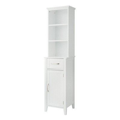 Somerset Home Linen Cabinet Narrow Freestanding Storage (White)