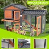 ORRD 58" Wooden Rabbit Hutch - Indoor/Outdoor Cage w/Waterproof Roof, Stairs & Cleaning Tray for Small Pets - 4 of 4