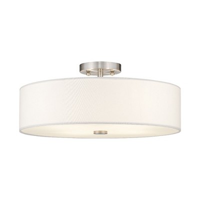 Livex Lighting Meridian 4 - Light Semi-Flush Mount in  Brushed Nickel