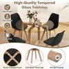 Tangkula 5 PCS Dining Table Set for 4 w/ Solid Wood Legs Tempered Glass Tabletop Modern Black - 4 of 4