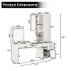 Vanity Desk with Mirror Hidden Compartments Glass Cabinets Multifunctional for Bedroom or Home Office-3irtyhousy - 4 of 4