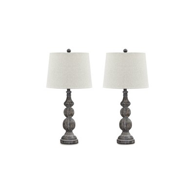 Signature Design by Ashley Mair Poly Table Lamp, Set of 2, Antique Black