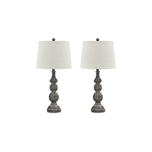 Signature Design by Ashley Mair Poly Table Lamp, Set of 2, Antique Black - 1 of 2