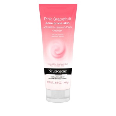 Neutrogena Pink Grapefruit Acne Cream-to-Foam Acne Facial Cleanser - 3.5oz