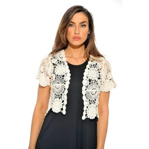 Just Love Women's Bolero Shrug - Floral Crochet Women Cardigan - 1 of 2