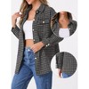 Allegra K Women's Tweed Plaids Long Sleeves Loose Shirt Jacket - 2 of 4