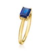 Pure Collection by Ross-Simons 0.90 Carat Emerald-Cut Lab-Grown Sapphire Ring in 18kt Gold Vermeil - 3 of 4