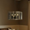 ALOADECOR 5-Light 20'' Modern Smoked Glass Drum Brass Chandelier Dimmable and Ajustable For Dining Room Living Room - 3 of 4