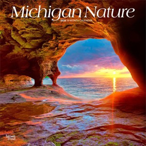 BrownTrout Michigan Nature 2026 12"x24" Hanging Square Wall Calendar Plastic-Free - 1 of 4