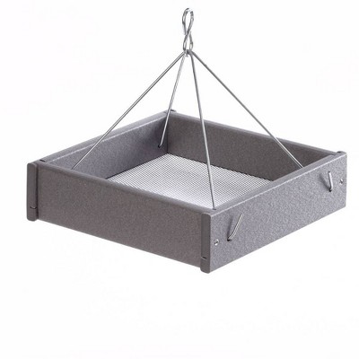 Bird's Choice Green Solutions Hanging Platform Feeder Gray - Small: Weather-Resistant, No Assembly Required