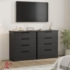 Storage Cabinet Sideboard Cabinet, Wooden Cabinet w/Adjustable Shelves, Glass Doors and Metal Handles - 3 of 4